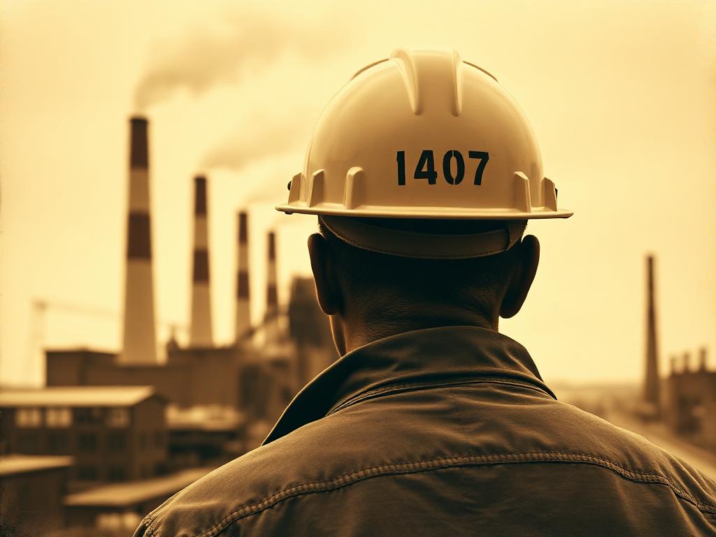 Industrial worker at a manufacturing site